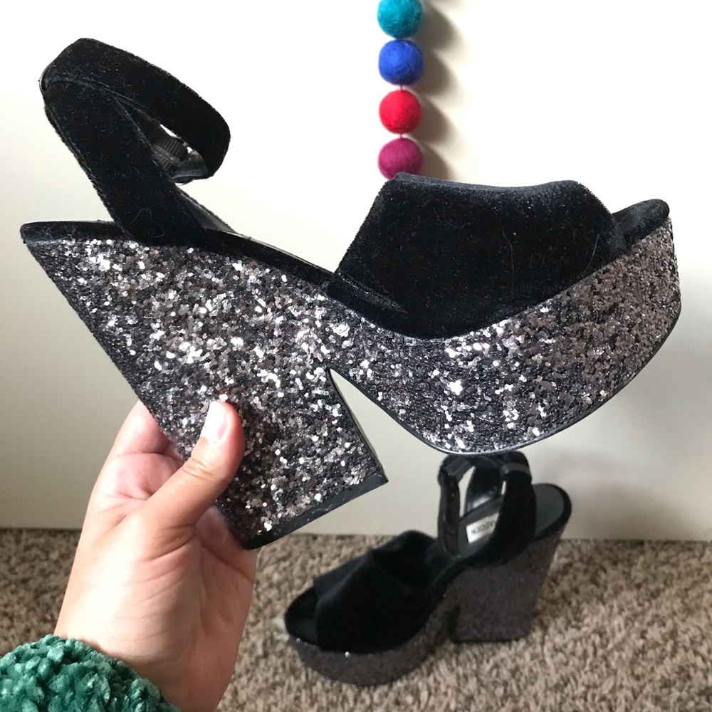 ✨ Steve Madden glitter platform 8